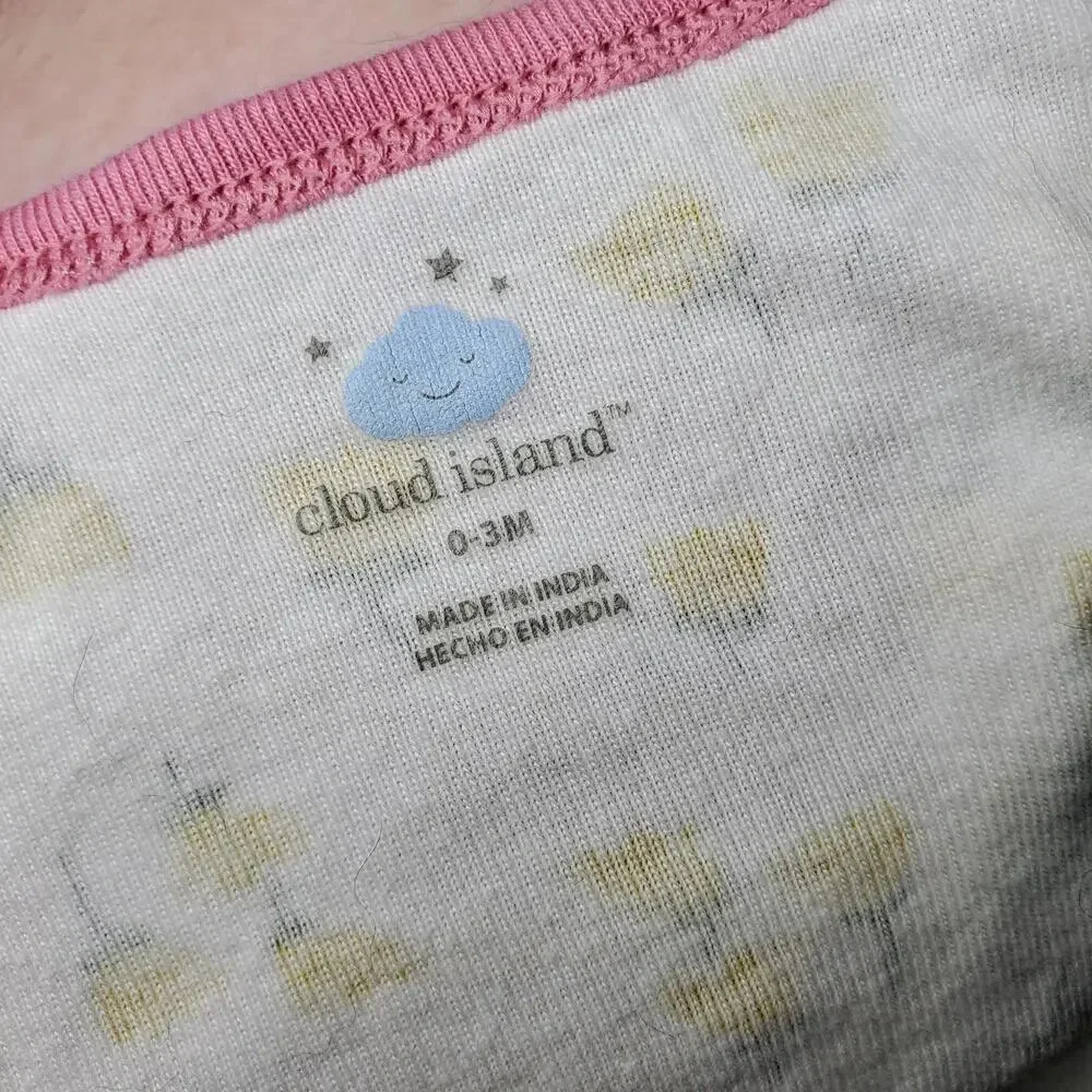 Cloud Island Baby Girls Floral Cotton Bodysuit Sleeper PJs Bundle Size 0-3M